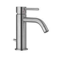 Змішувач для раковини Paffoni Light (колір - сталь), з донним клапаном