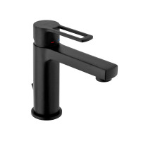 Смеситель для раковины Paffoni Ringo (цвет – черный матовый), с донным клапаном