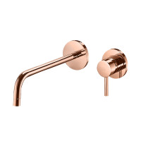 Змішувач для раковини настінний Paffoni Light (колір - рожеве золото), вилив 175 мм