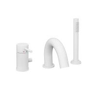 Змішувач на борт ванни зі збільшеним потоком Paffoni Light (колір - білий матовий)