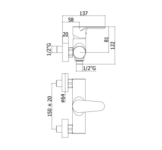Змішувач для душу Paffoni Green (колір - хром)