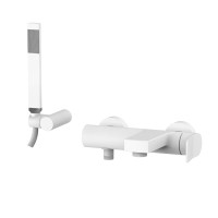 Змішувач для ванни Paffoni Tilt (колір - білий матовий), із регульованим душовим гарнітуром
