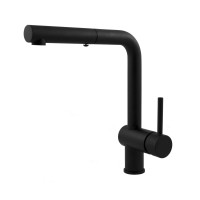 Змішувач для кухні з витяжним виливом Paffoni Light (колір - чорний матовий)