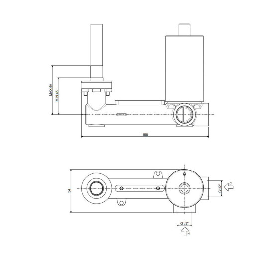 Змішувач для раковини настінний Paffoni Joker (колір - чорний матовий), вилив 178 мм