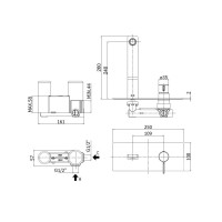 Змішувач для раковини настінний Paffoni Rock (колір - хром), вилив 240 мм