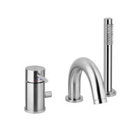 Змішувач на борт ванни зі збільшеним потоком Paffoni Light (колір - сталь)