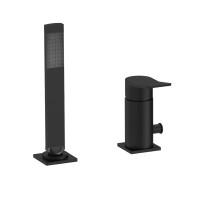 Змішувач на борт ванни, без виливу Paffoni Tilt (колір - чорний матовий), з душовим гарнітуром