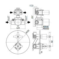 Термостат для душу на 2 споживача Paffoni Quattro (колір - хром)