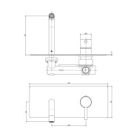 Змішувач для раковини настінний Paffoni Light (колір - білий матовий), вилив 123 мм.
