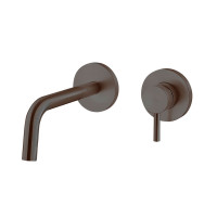 Смеситель для раковины настенный Paffoni Light (цвет – матовый черный никель), излив 248 мм.