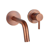 Змішувач для раковини настінний Paffoni Light (колір - Brushed Copper), вилив 123 мм