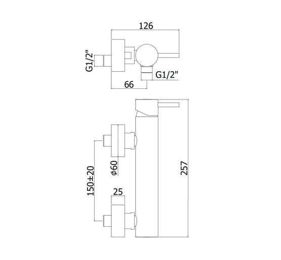 Змішувач для душу Paffoni Light (колір – Mercury Grey)