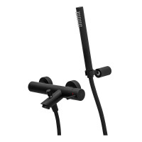 Смеситель для ванны Paffoni Light (цвет – черный матовый), с регулируемым душевым гарнитуром