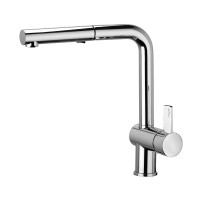 Смеситель для кухни, с выдвижным ручным душем из АБС-пластика (с двумя распылителями) Paffoni Rock (цвет – хром)