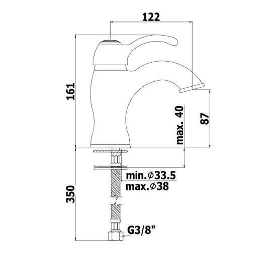 Смеситель для раковины Paffoni Flavia (цвет – бронза), без донного клапана