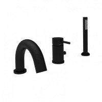 Змішувач на борт ванни зі збільшеним потоком Paffoni Light (колір - чорний матовий)