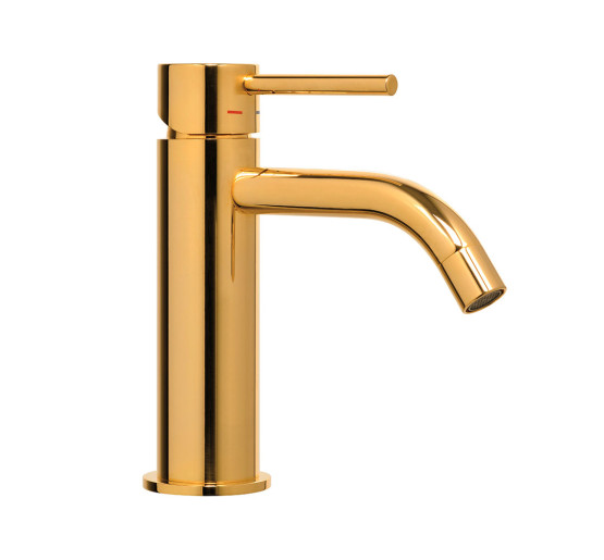 Смеситель для раковины Paffoni Light (цвет – глянцевое золото), с донным клапаном Clic-Clac