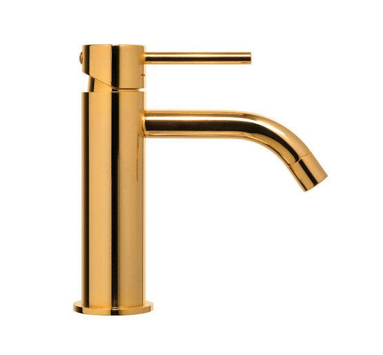 Смеситель для раковины Paffoni Light (цвет – глянцевое золото), с донным клапаном Clic-Clac