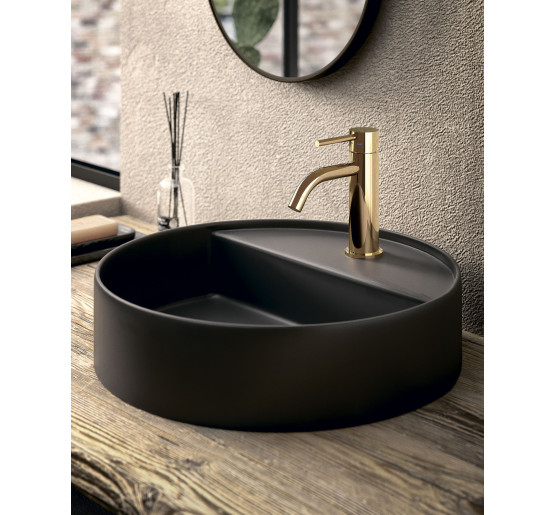 Смеситель для раковины Paffoni Light (цвет – глянцевое золото), с донным клапаном Clic-Clac