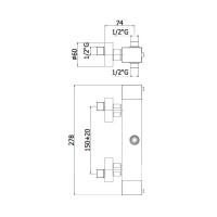 Термостат для душу на 2 споживача Paffoni Level (колір - хром)