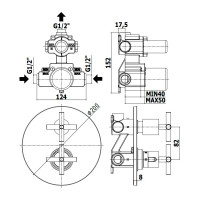 Термостат для душу на 1 споживач Paffoni Quattro (колір - хром)