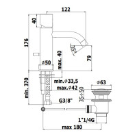 Смеситель для раковины Paffoni Light (цвет – хром), с донным клапаном