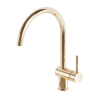 Смеситель для кухни, с поворотным изливом Paffoni Light (цвет – глянцевое золото)