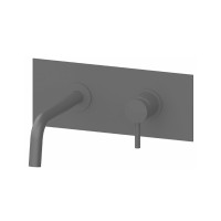 Смеситель для раковины настенный Paffoni Light (цвет - Mercury Grey), излив 248 мм.