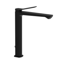 Змішувач для раковини високий Paffoni Tilt (колір - чорний матовий), з донним клапаном