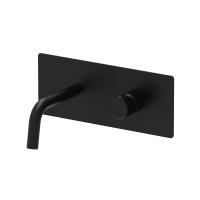 Смеситель для раковины настенный Paffoni Jo (цвет - черный матовый), излив 123 мм.