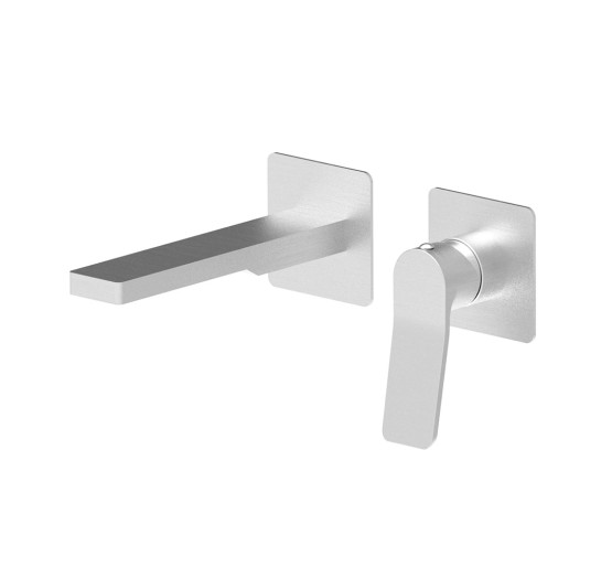 Смеситель для раковины настенный Paffoni Tilt (цвет – сталь), излив 200 мм.