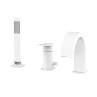 Змішувач на борт ванни Paffoni Tilt (колір - білий матовий), з душовим гарнітуром