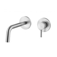 Змішувач для раковини настінний Paffoni Light (колір - сталь), вилив 178 мм