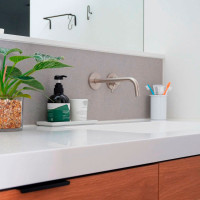 Змішувач для раковини настінний Paffoni Light (колір - сталь), вилив 178 мм