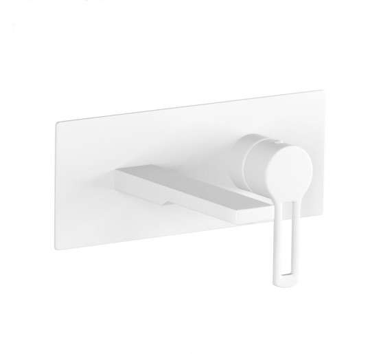 Змішувач для раковини настінний Paffoni Ringo (колір - білий матовий), вилив 150 мм