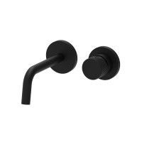 Смеситель для раковины настенный Paffoni Jo (цвет - черный матовый), излив 123 мм.