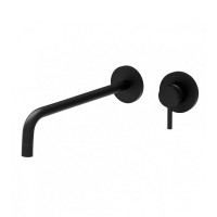 Змішувач для раковини настінний Paffoni Light (колір - чорний матовий), вилив 245 мм