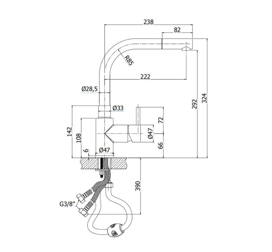 Змішувач для кухні Paffoni Steel (колір - сталь)