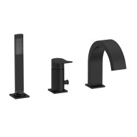 Змішувач на борт ванни Paffoni Tilt (колір - чорний матовий), з душовим гарнітуром