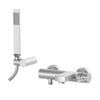 Змішувач для ванни Paffoni Rock (колір - сталь), із регульованим душовим гарнітуром