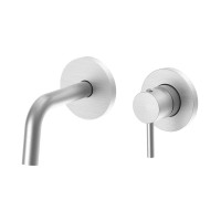 Змішувач для раковини настінний Paffoni Stick (колір - сталь), вилив 178 мм