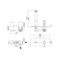Змішувач для раковини настінний Paffoni Rock (колір - сталь), вилив 150 мм