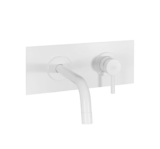 Змішувач для раковини настінний Paffoni Light (колір - білий матовий), вилив 248 мм