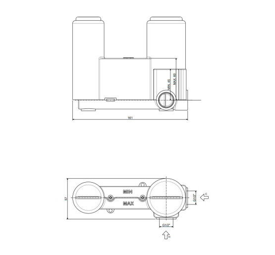 Змішувач для раковини настінний Paffoni Light (колір - білий матовий), вилив 248 мм