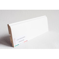 Плинтус 82x15x2400 из МДФ, с эффектом пор дерева БЕЛЫЙ (RAL 9003), Lucciano, Италия