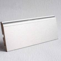 Плінтус з МДФ, 82x15x2400 форма P4 Срібний Сатин, Lucciano, Італія