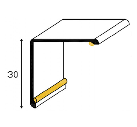 Угловой профиль (для защиты плитки и мрамора) 30x30 мм, Lucciano