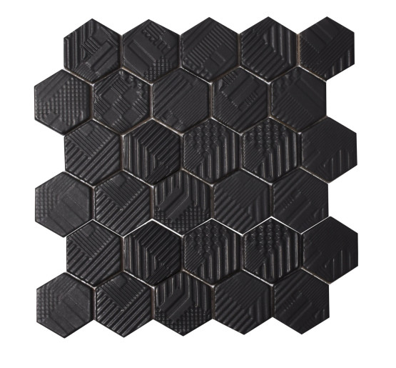 Мозаика HST 6021 Hexagon Black MATT 295x295x9 Котто Керамика