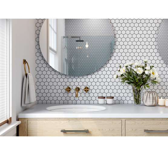 Мозаика H 6024 Hexagon White 295x295x9 Котто Керамика