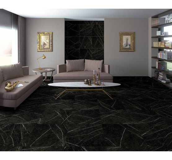 Плитка керамогранитная Thalassa Neso-R Negro RECT 593x593x10 Arcana